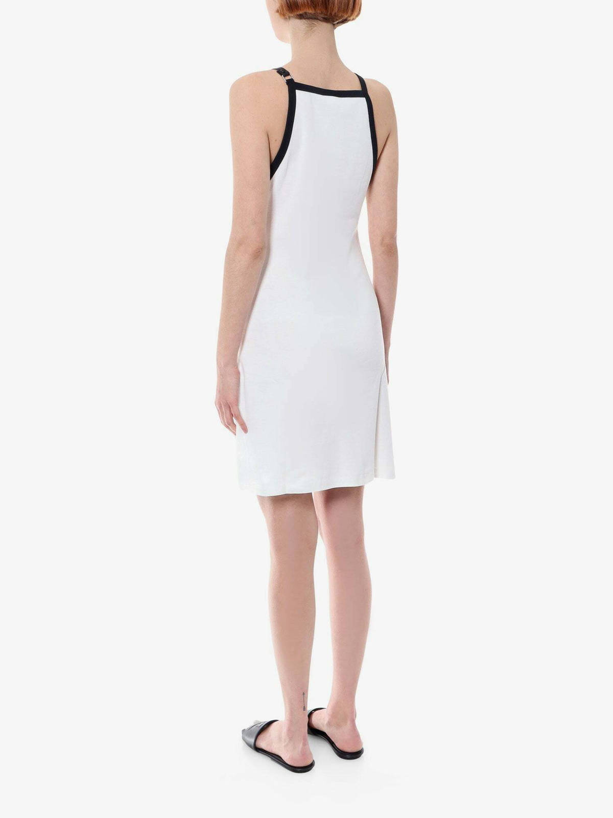 Courreges Buckle Contrast White Womens Dress Courreges