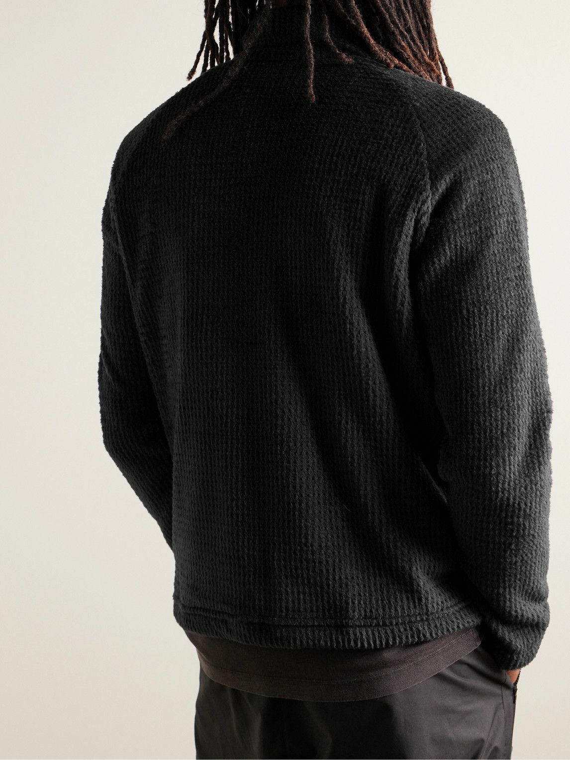 66 North - Hrannar Logo-Appliquéd Waffle-Knit Polartec® Alpha® Half-Zip Sweatshirt - Black