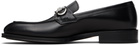 Ferragamo Black Gancini Ornament Loafers