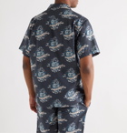 Desmond & Dempsey - Eros Camp-Collar Printed Cotton Pyjama Shirt - Blue