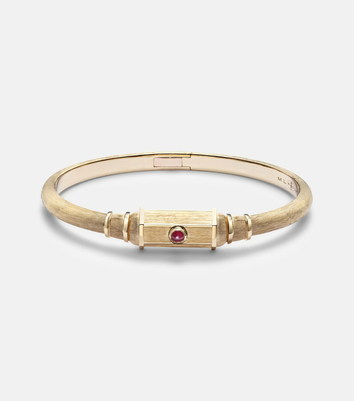 Marie Lichtenberg Baby 18kt gold (750/1000) locket bangle with ruby