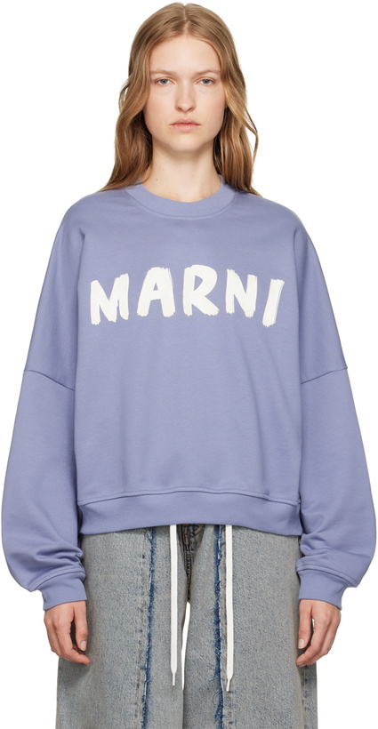 Photo: Marni Blue Printed Logo Sweatshirt