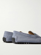 Tod's - City Gommino Logo-Debossed Suede Driving Shoes - Blue