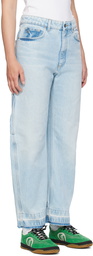 Stella McCartney Blue Wide-Leg Mid-Rise Jeans