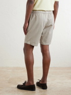Boglioli - Straight-Leg Cotton-Blend Twill Shorts - Neutrals