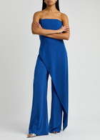 Alice + Olivia Alondra Strapless Layered Jersey Jumpsuit Blue