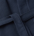 SCHIESSER - Waffle-Knit Cotton Robe - Blue