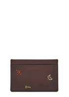 Paul Smith Embroidered Leather Card Holder - Brown - One Size