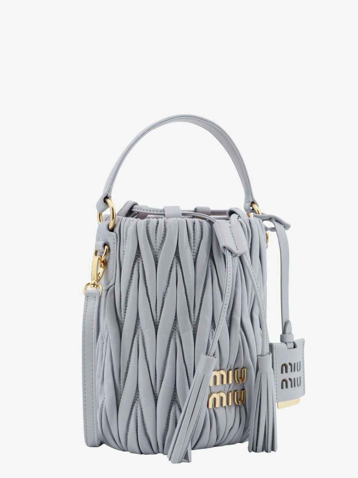 Miu Miu Bucket Bag Grey Womens Miu Miu