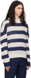 Marni White & Navy Striped Sweater