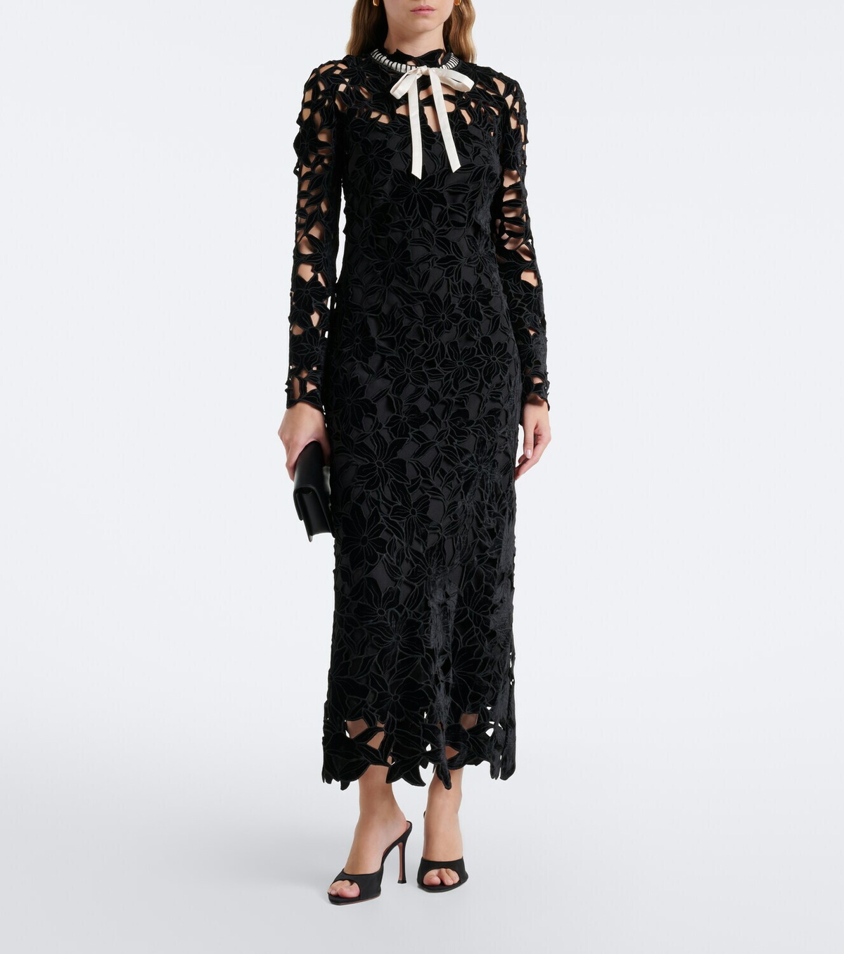 Simkhai Thiora velvet guipure lace midi dress