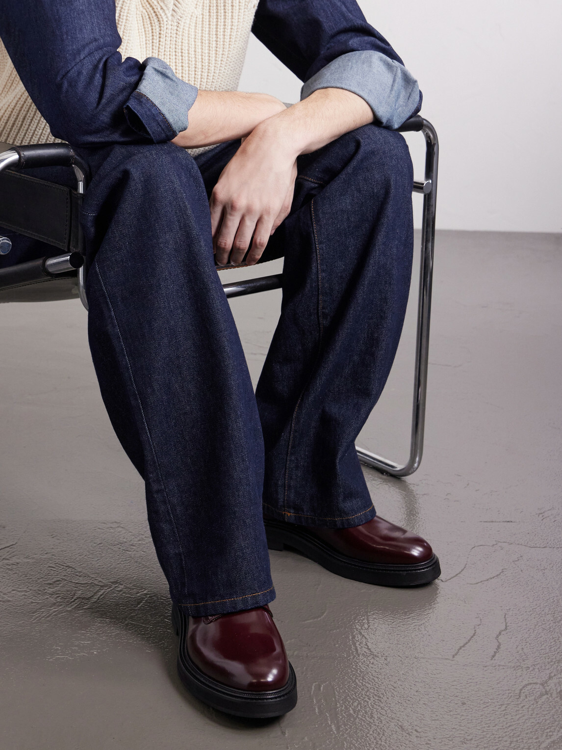VINNY's - Officer Polished-Leather Derby Shoes - Burgundy