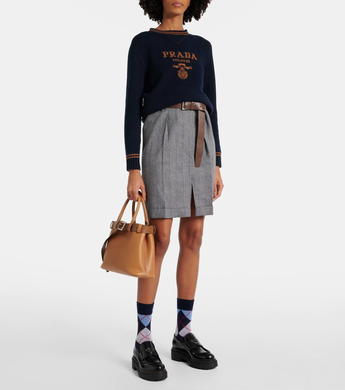 Prada Argyle cotton-blend jacquard socks