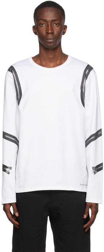 Photo: Alexander McQueen White Zip Jersey Long Sleeve T-Shirt