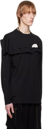 Feng Chen Wang Black Distressed Long Sleeve T-Shirt