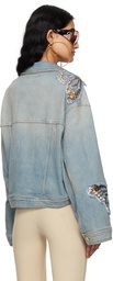 Blumarine Blue Appliqué Denim Jacket