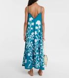 Juliet Dunn Floral scalloped cotton maxi dress