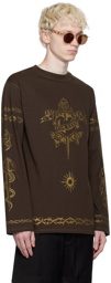Jean Paul Gaultier Brown Glitter Long Sleeve T-Shirt