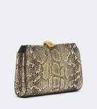Nour Hammour Lou snake-effect leather clutch