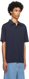 Dries Van Noten Navy Buttoned Polo