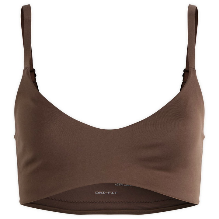 Photo: Nike Women's x SKIMS Matte Micro Scoop Bra in Dark Sepia