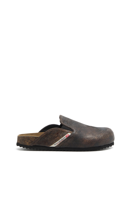 Photo: Diesel D-Woodstock-Clogs in crackle-effect suede - Slides Mens in Brown