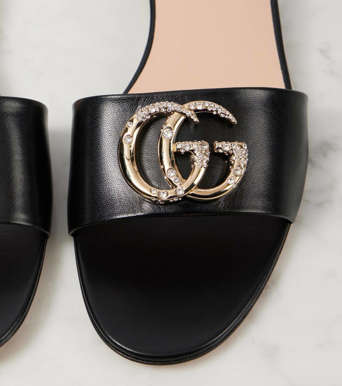 【関税&送料込】Gucci Leather Slides With All-Over Gg Motif Gucci GG Cut-Out & Logo Leather Rubber Slides Release