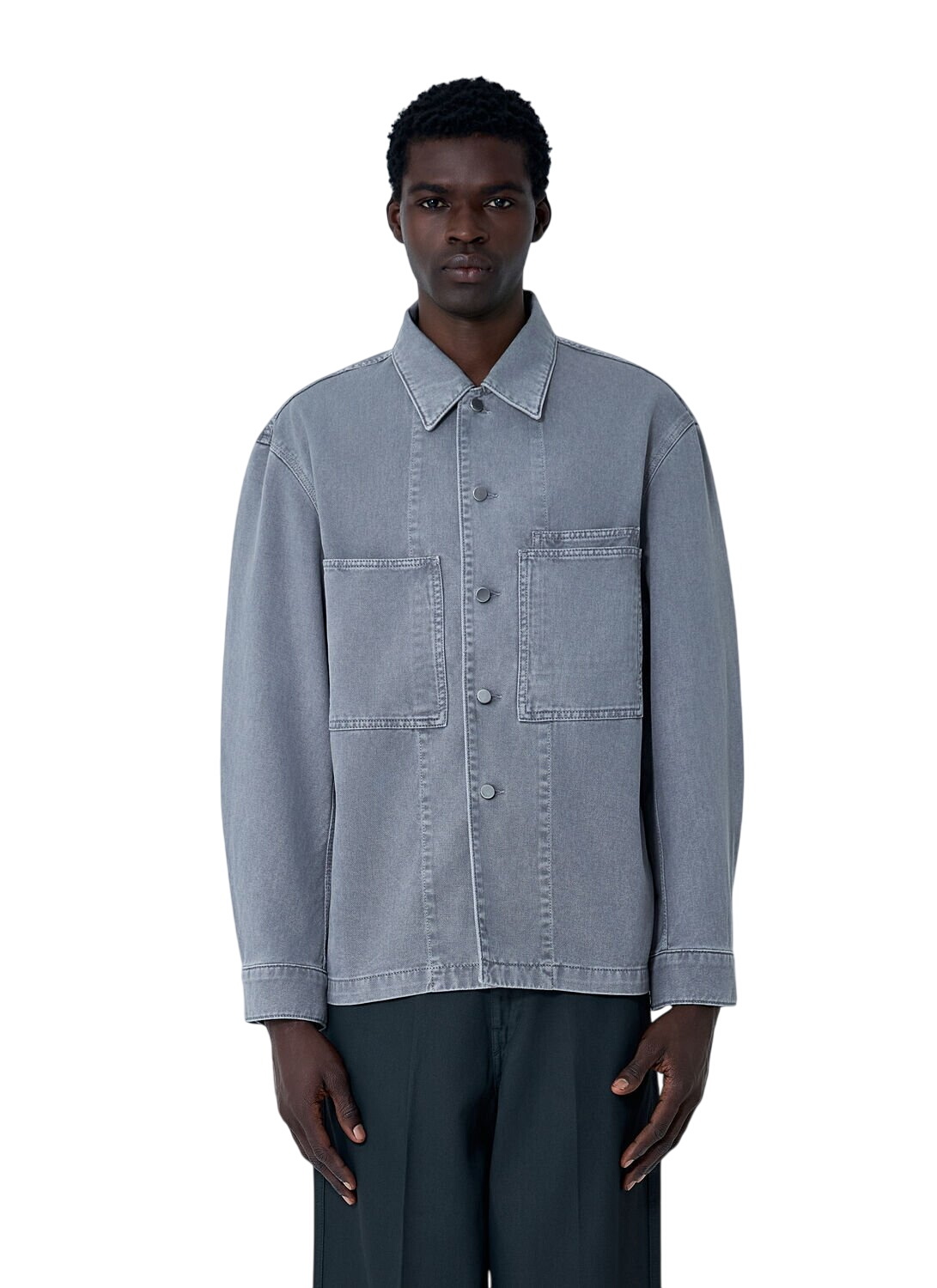 LEMAIRE Taupe Stand Collar Shirt Lemaire