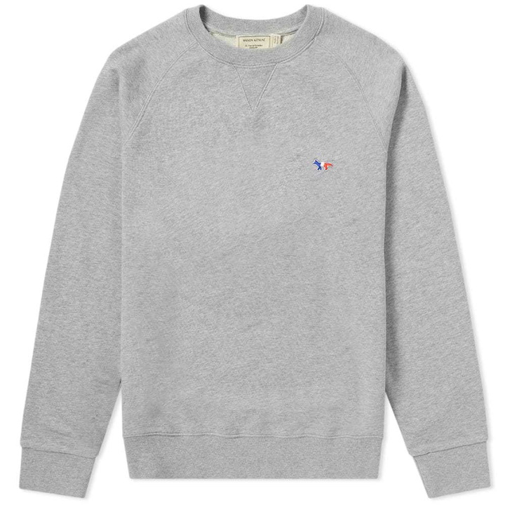 Photo: Maison Kitsun&eacute; Tricolour Fox Crew Sweat Grey