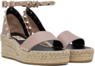 Valentino Garavani Pink Rockstud Flat Sandals