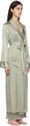 SKIMS Green Silk Sleep Robe
