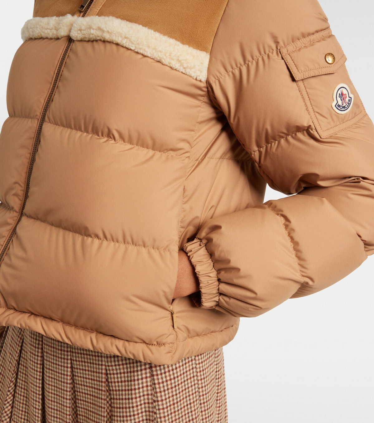 Moncler Aurore shearling-trimmed down jacket