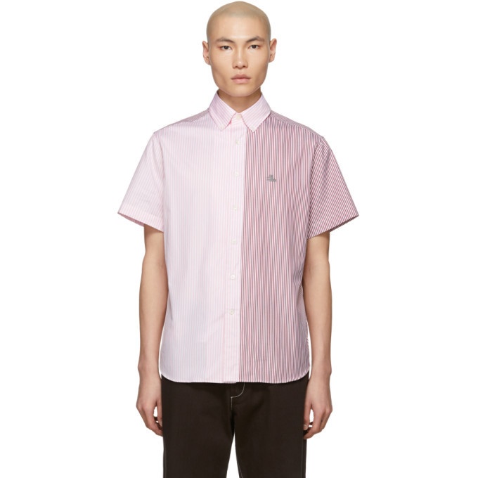 Photo: Lanvin Red and Pink Multistripe Short Sleeve Shirt