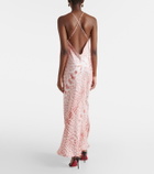 Roberto Cavalli Leopard-print silk satin dress