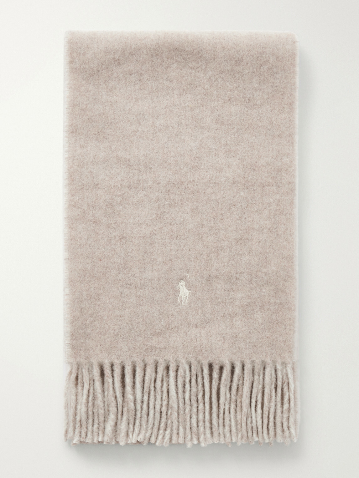 Polo Ralph Lauren - Fringed Logo-Embroidered Reversible Recycled Wool and Nylon-Blend Scarf