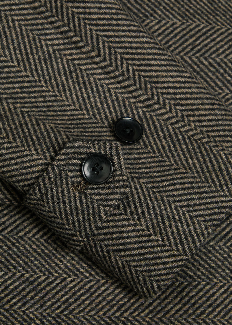 Paige Brunetti Herringbone Wool-blend Coat Brown