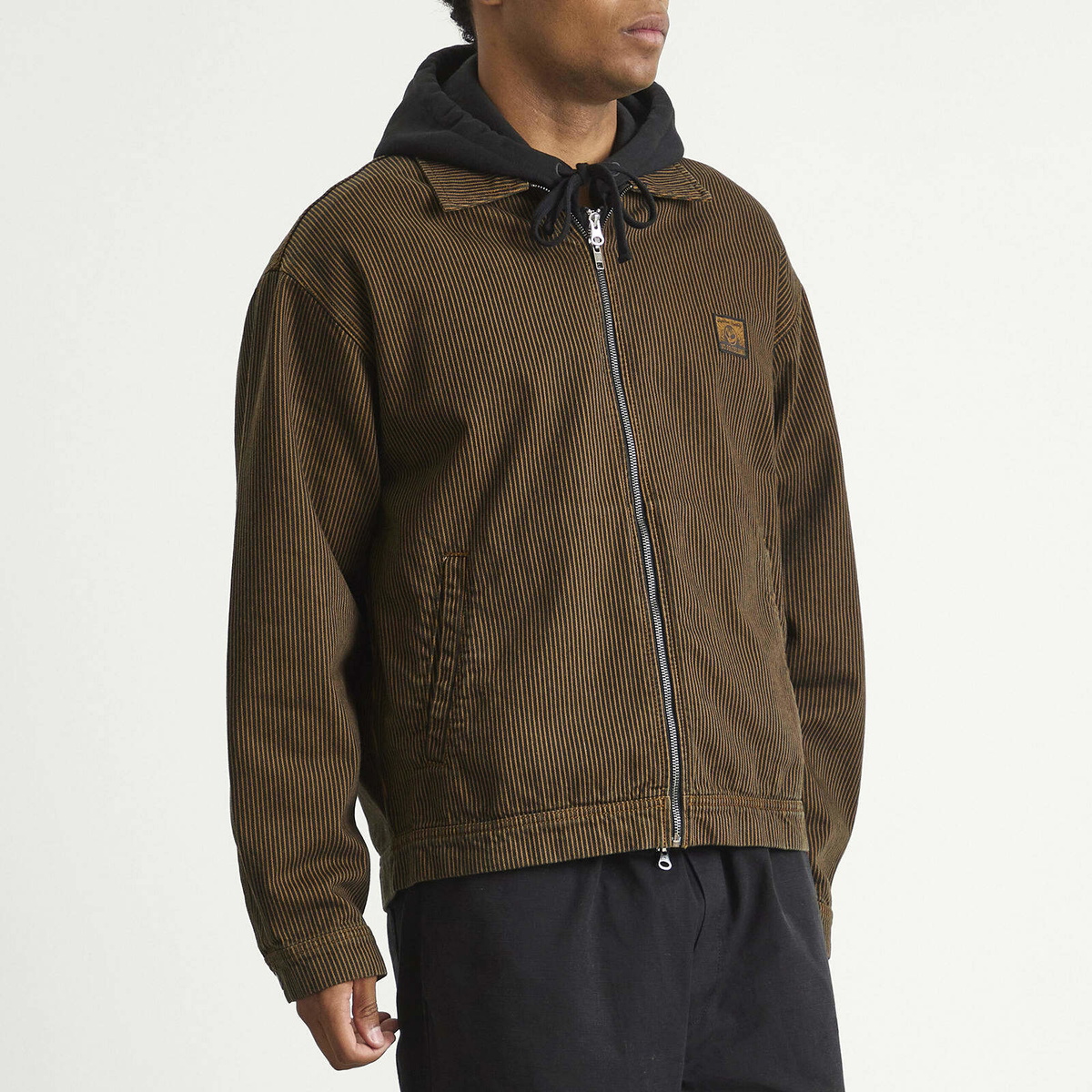 No Problemo Men's Striped Nayoko Jacket in Brown