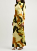 Nanushka Nemy Patterned Fine-knit Maxi Dress Multicoloured