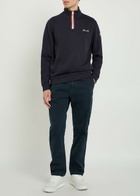 Moncler Logo-embroidered Cotton-blend Sweatshirt Navy