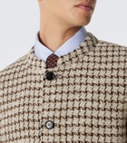 Valentino Houndstooth wool and silk-blend bouclé blazer