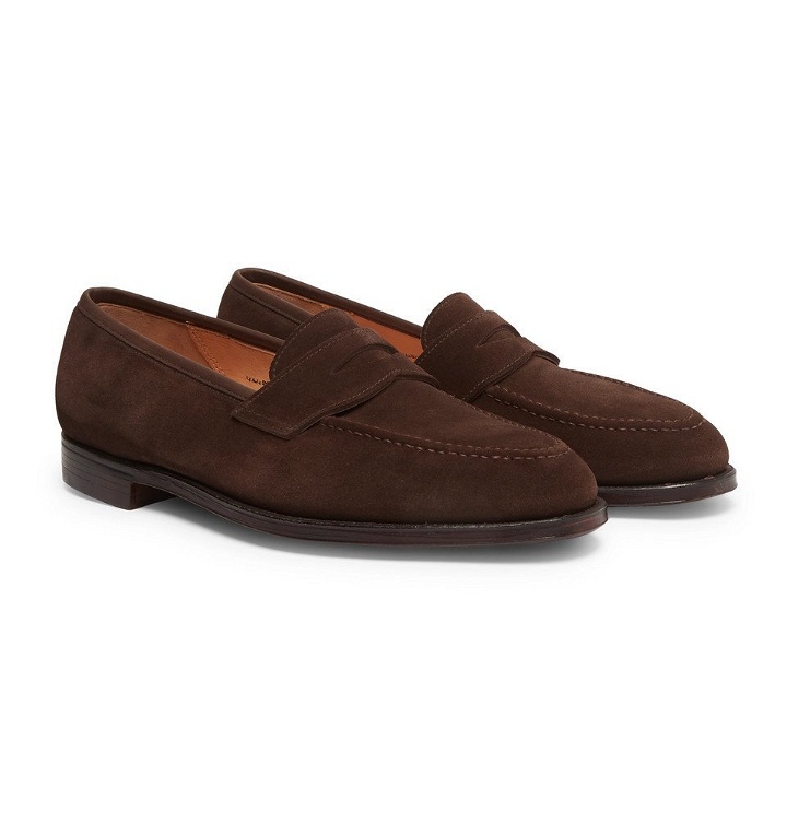 Photo: George Cleverley - Bradley Suede Penny Loafers - Brown