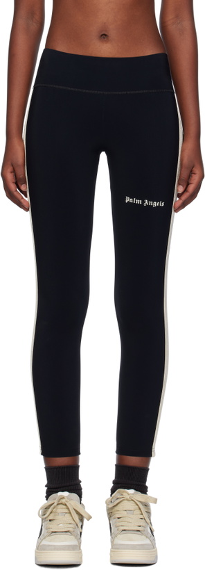 Photo: Palm Angels Black & Off-White Training Track Sport Leggings