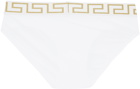 Versace Underwear White Greca Border Briefs