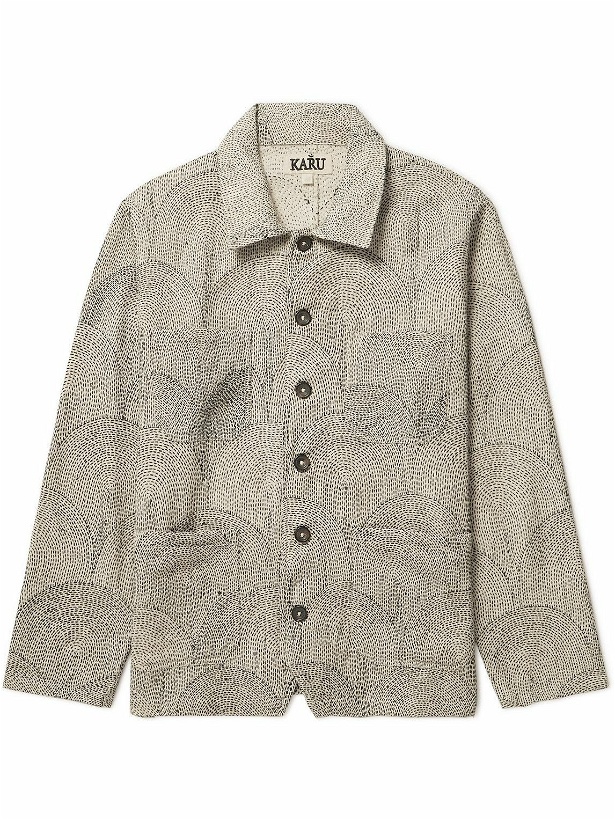 Photo: Karu Research - Embroidered Cotton Chore Jacket - Neutrals