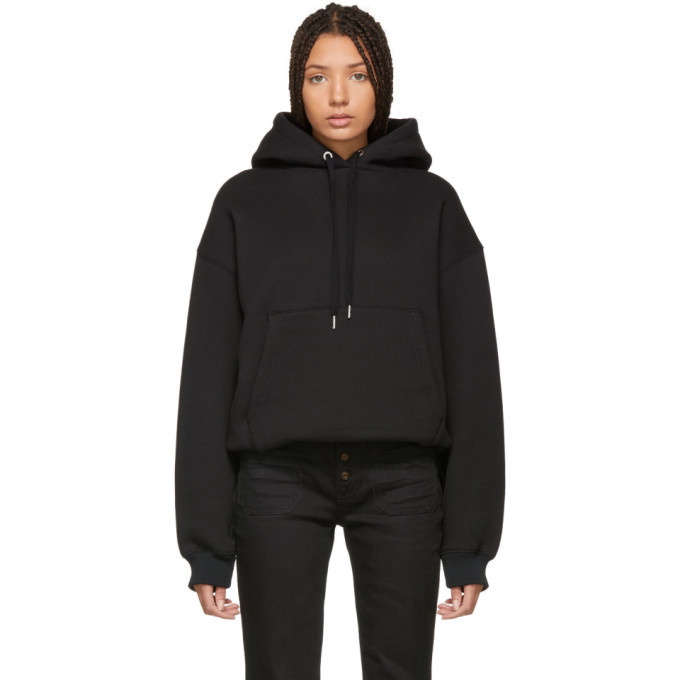 Photo: alexanderwang.t Black Dense Fleece Hoodie