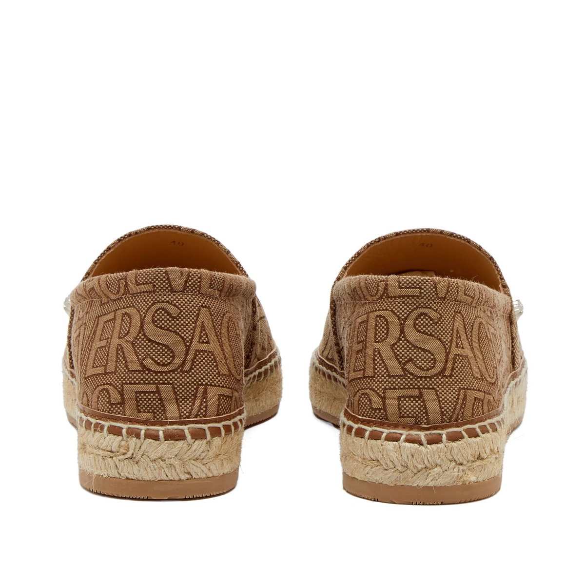 Versace Women's All Over Logo Espadrilles in Beige Versace
