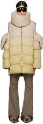 Rick Owens Taupe & Green Moncler Edition Down Coat