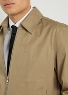 Ami Paris Embossed-logo Cotton Jacket Taupe