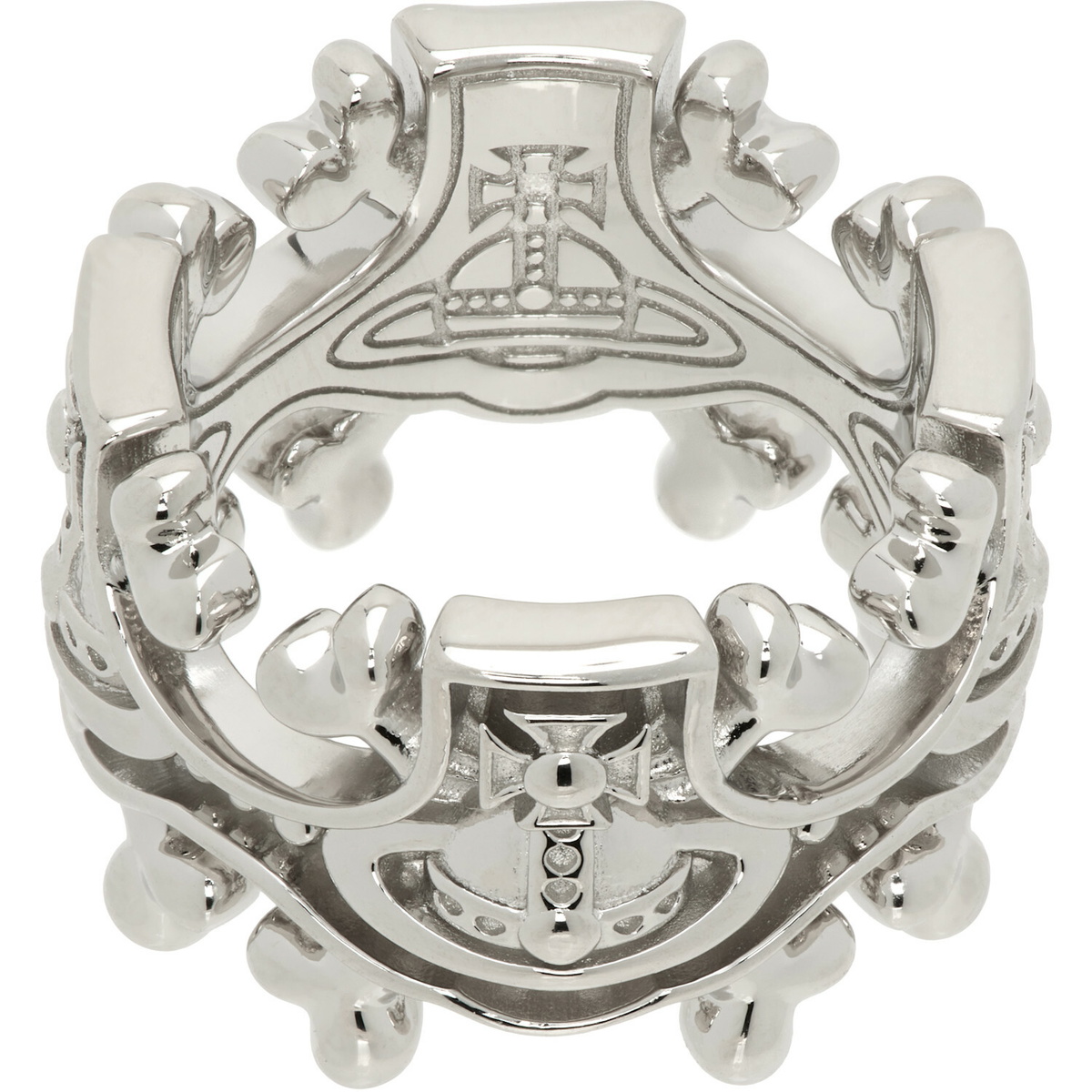 Vivienne Westwood Silver & Black Artemis Ring Vivienne Westwood