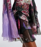 Roberto Cavalli Floral open-back silk minidress